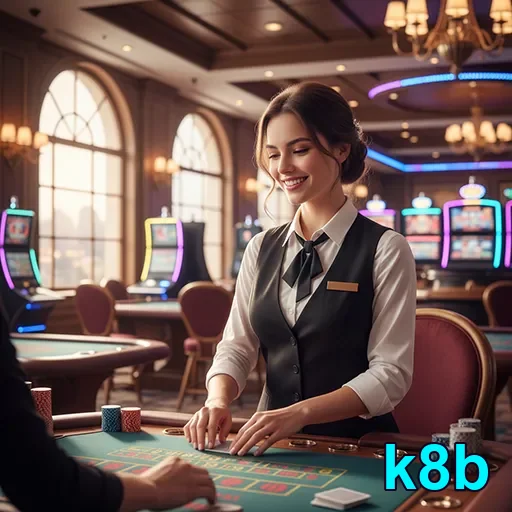 Dealer e roleta em mesas ao vivo na plataforma k8b